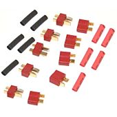5 pack T-Plug Battery Connector with Grip (Deans Style)
