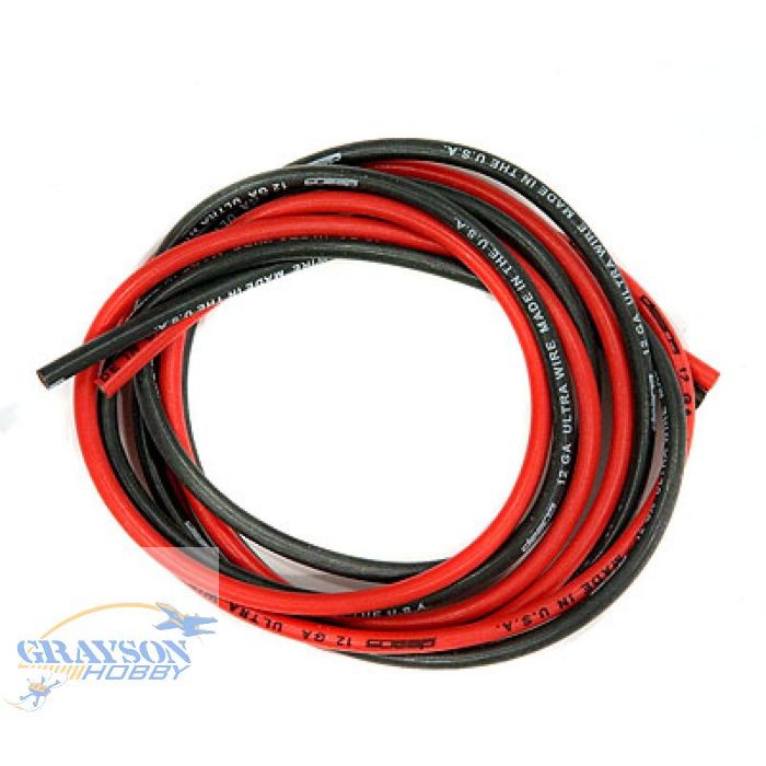 10 AWG Silicon Wire (1 meter black - 1 meter red)