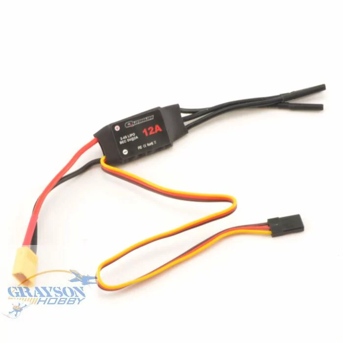DYS Quanum 12Amp Brushless ESC for Airplanes with connectors | Grayson Hobby