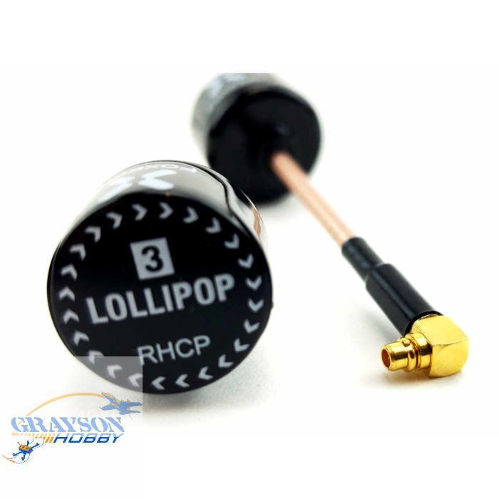 Foxeer Lollipop 60mm MMCX - Black - RHCP - 2 Pack Antenna