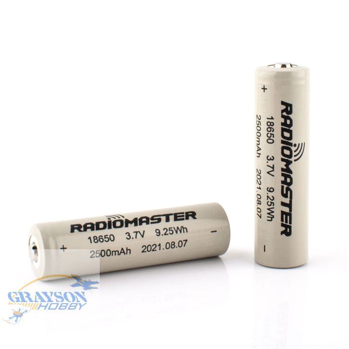 RadioMaster 2500mah 3.7v Li-ion 18650 cells (2pc)