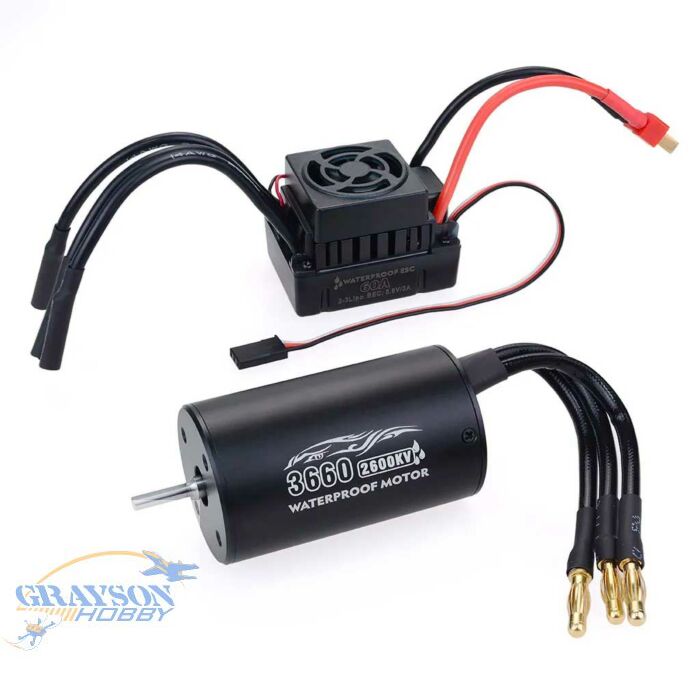 Surpas 3660 3300Kv Brushless Motor and 60A ESC Combo for Radio Control Car