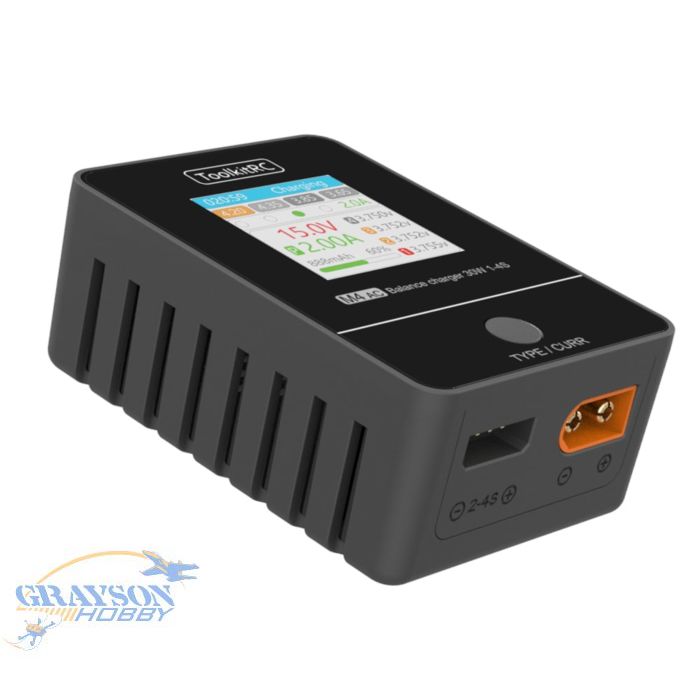 ToolkitRC - M4AC 30w LiPO LiFE LiHV Compact AC Charger
